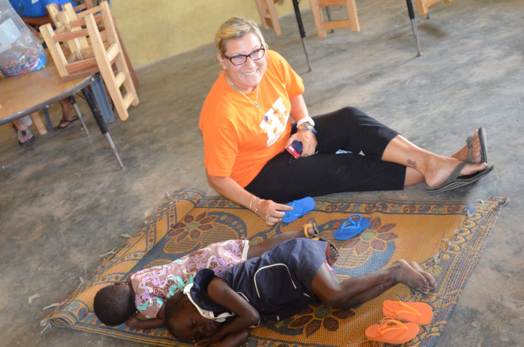 Elizabeth donated 80+ pair of flip flops for children at the camp and in the village