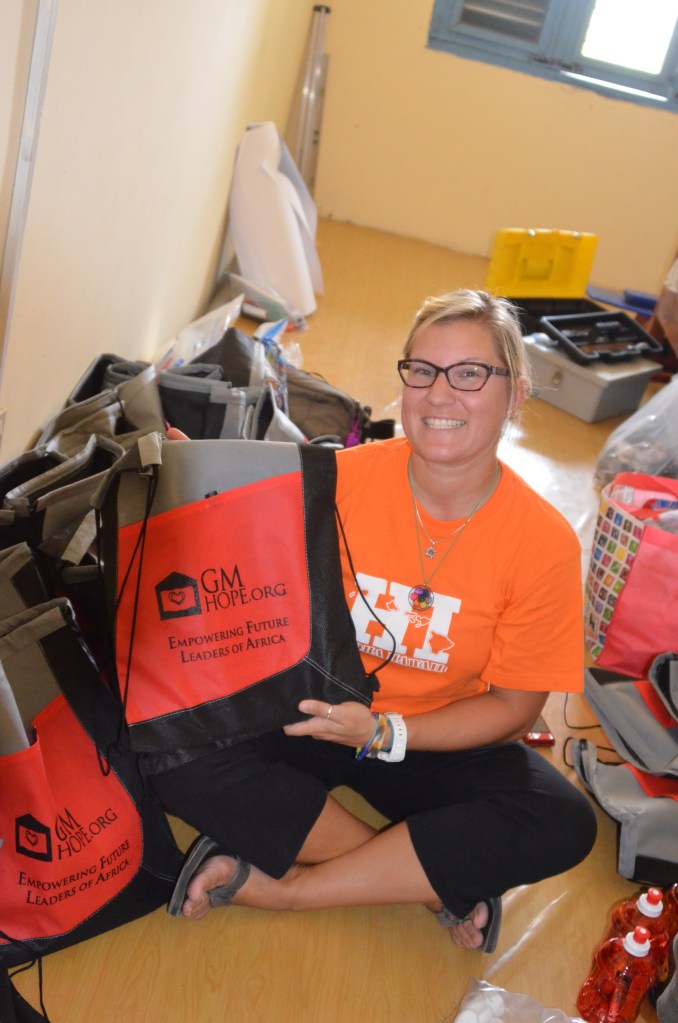 Elizabeth helping at Reading Camp
